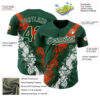 Custom Green Orange-White Splash Authentic Baseball Jersey