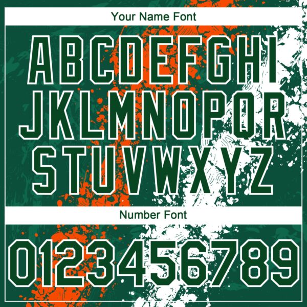 Custom Green Orange-White Splash Authentic Baseball Jersey