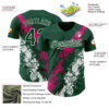 Custom Green Hot Pink-White Splash Authentic Baseball Jersey