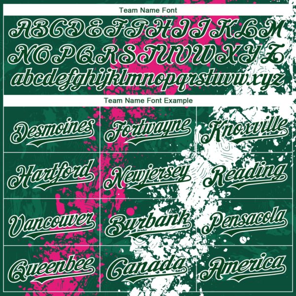 Custom Green Hot Pink-White Splash Authentic Baseball Jersey