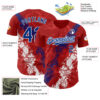 Custom Red Royal-White Splash Authentic Baseball Jersey