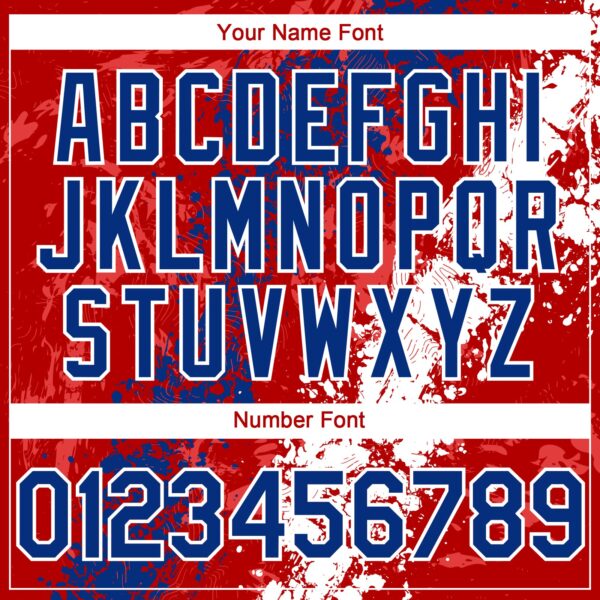 Custom Red Royal-White Splash Authentic Baseball Jersey