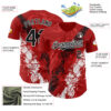 Custom Red Black-White Splash Authentic Baseball Jersey