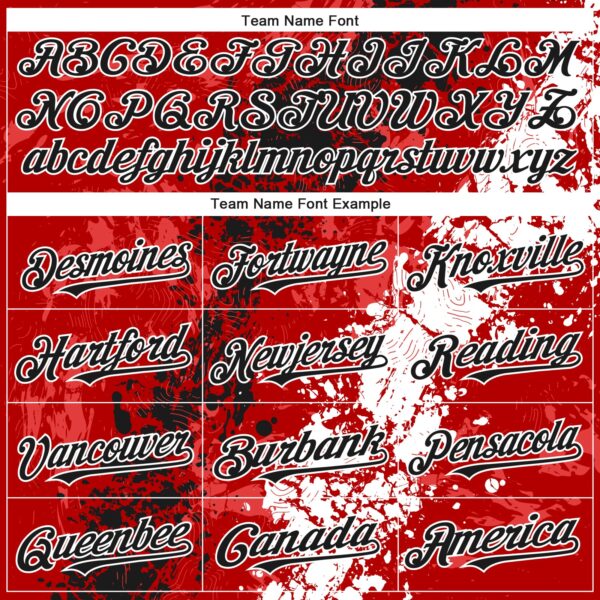 Custom Red Black-White Splash Authentic Baseball Jersey