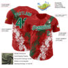 Custom Red Kelly Green-White Splash Authentic Baseball Jersey