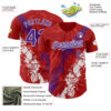 Custom Red Purple-White Splash Authentic Baseball Jersey