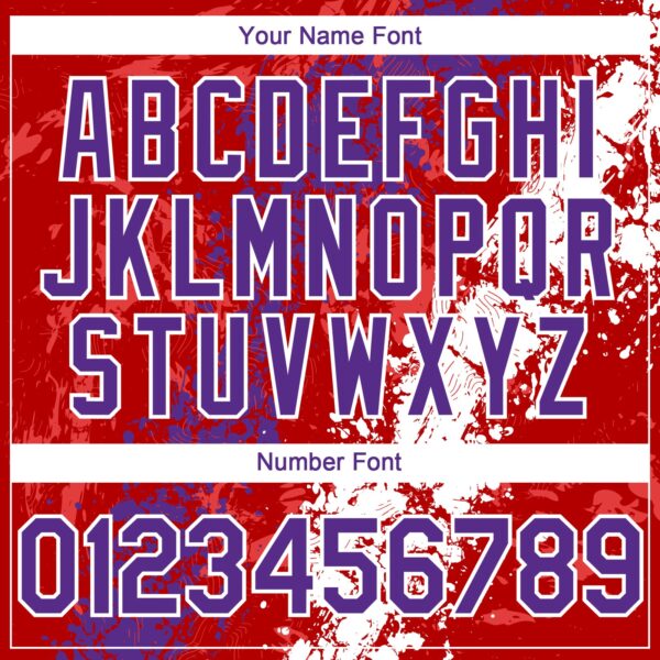 Custom Red Purple-White Splash Authentic Baseball Jersey