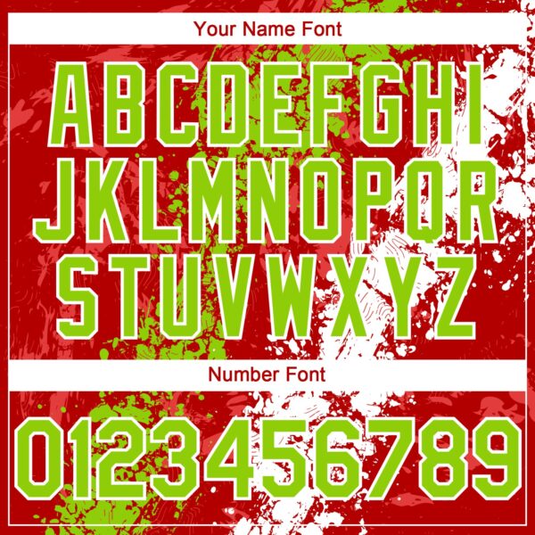 Custom Red Neon Green-White Splash Authentic Baseball Jersey