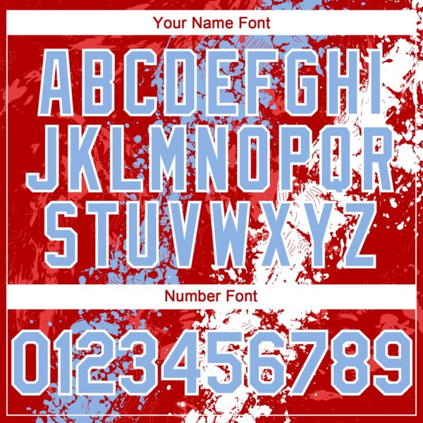 Custom Red Light Blue-White Splash Authentic Baseball Jersey