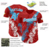 Custom Red Sky Blue-White Splash Authentic Baseball Jersey