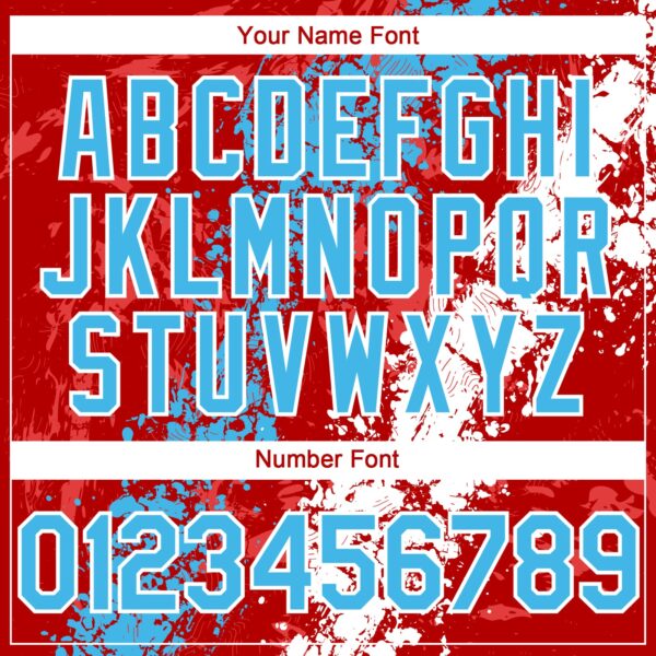 Custom Red Sky Blue-White Splash Authentic Baseball Jersey