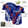 Custom Royal Orange-White Splash Authentic Baseball Jersey