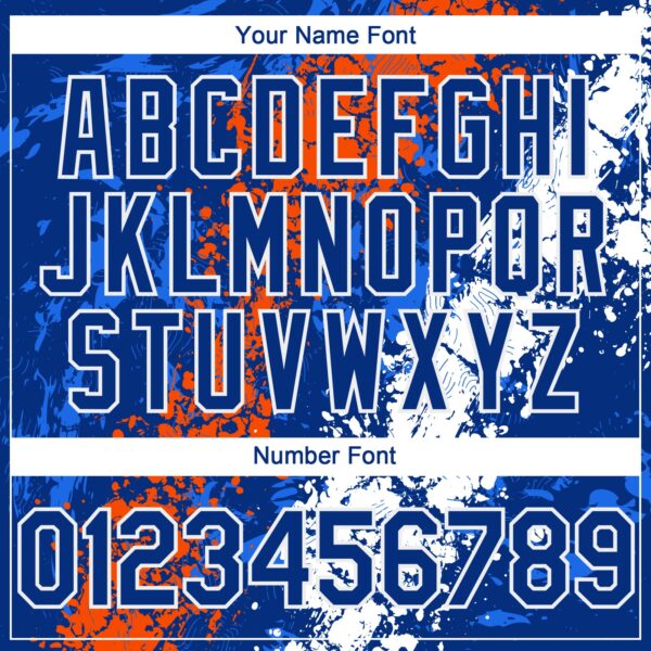 Custom Royal Orange-White Splash Authentic Baseball Jersey