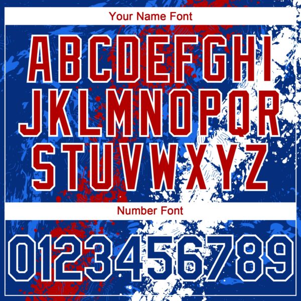 Custom Royal Red-White Splash Authentic Baseball Jersey