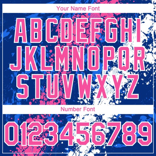 Custom Royal Pink-White Splash Authentic Baseball Jersey