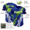 Custom Royal Neon Green-White Splash Authentic Baseball Jersey