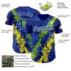 Custom Royal Neon Green Light Yellow-White Splash Authentic Baseball Jersey