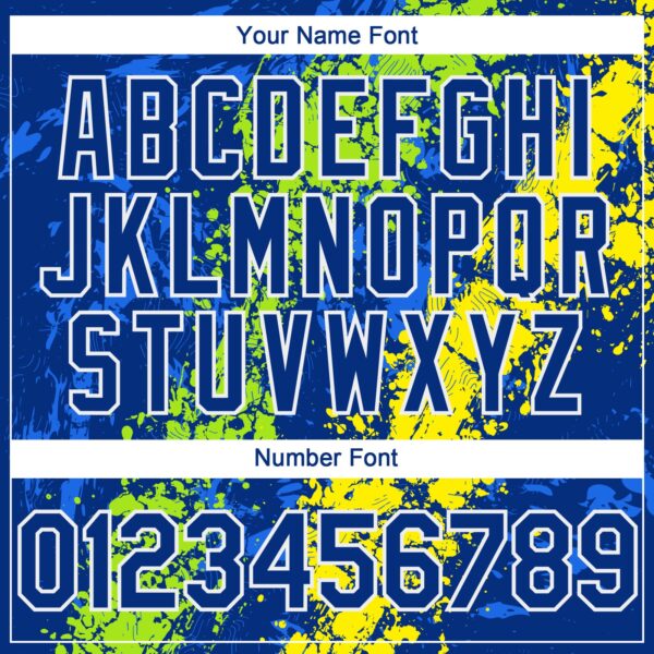 Custom Royal Neon Green Light Yellow-White Splash Authentic Baseball Jersey