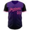 Custom Purple Pink-Black 3D Pattern Design Gradient Geometric Shape Authentic Baseball Jersey