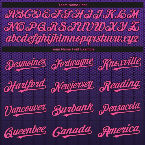 Custom Purple Pink-Black 3D Pattern Design Gradient Geometric Shape Authentic Baseball Jersey