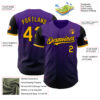 Custom Purple Gold-Black 3D Pattern Design Gradient Geometric Shape Authentic Baseball Jersey