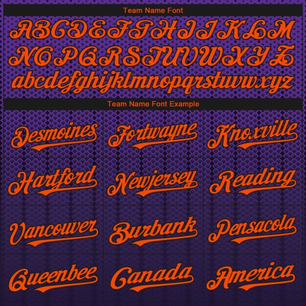 Custom Purple Orange-Black 3D Pattern Design Gradient Geometric Shape Authentic Baseball Jersey