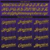 Custom Purple Old Gold-Black 3D Pattern Design Gradient Geometric Shape Authentic Baseball Jersey