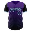 Custom Purple Light Blue-Black 3D Pattern Design Gradient Geometric Shape Authentic Baseball Jersey