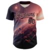Custom Black Medium Pink 3D Pattern Design Outer Space Solar Authentic Baseball Jersey