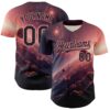 Custom Black Medium Pink 3D Pattern Design Outer Space Solar Authentic Baseball Jersey