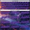 Custom Blue Dark Purple-Medium Purple 3D Pattern Design Outer Space Starships Authentic Baseball Jersey
