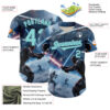 Custom Blue Ice Blue-Shadow Blue 3D Pattern Design Outer Space Light Swords Starships Authentic Baseball Jersey