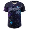 Custom Dark Purple Navy-White 3D Pattern Design Outer Space Galaxy Solar Authentic Baseball Jersey