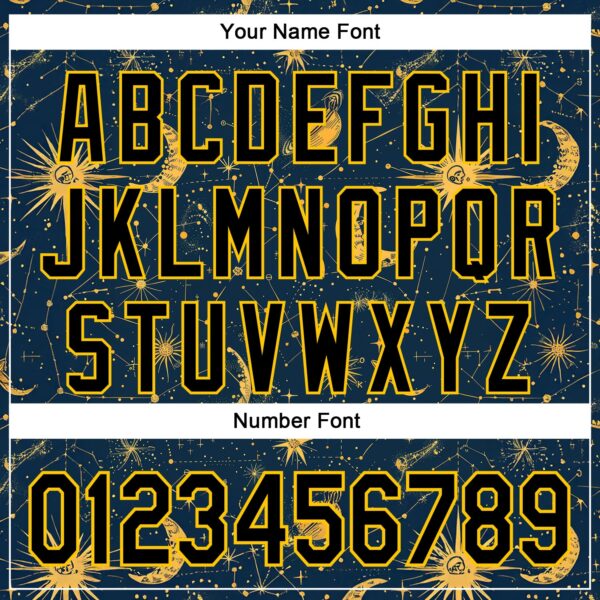 Custom Blue Black-Yellow 3D Pattern Design Outer Space Galaxy Solar Authentic Baseball Jersey