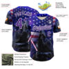 Custom Blue Purple-White 3D Pattern Design Outer Space Light Swords American Flag Authentic Baseball Jersey
