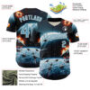 Custom Blue Shadow Blue-White 3D Pattern Design Outer Space Starships Authentic Baseball Jersey