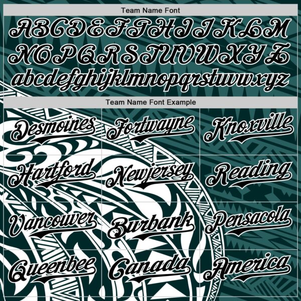 Custom Teal Black-White 3D Polynesian Style Islander Authentic Baseball Jersey