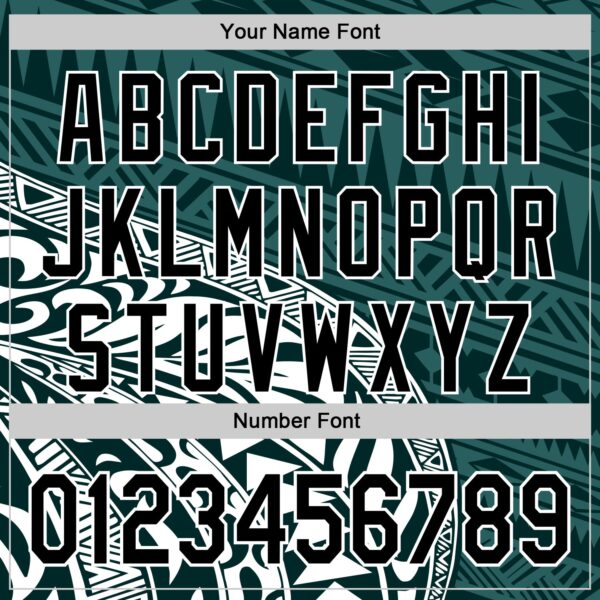 Custom Teal Black-White 3D Polynesian Style Islander Authentic Baseball Jersey