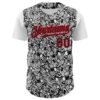 Custom White Black-Fire Red 3D Polynesian Style Islander Authentic Baseball Jersey