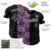 Custom Black Purple-White 3D Polynesian Style Islander Authentic Baseball Jersey