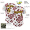 Custom White Black Crimson-Gold 3D Polynesian Style Palm Trees Islander Authentic Baseball Jersey
