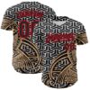 Custom White Black Old Gold-Fire Red 3D Polynesian Style Islander Authentic Baseball Jersey