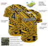 Custom Yellow Black-White 3D Polynesian Style Islander Authentic Baseball Jersey