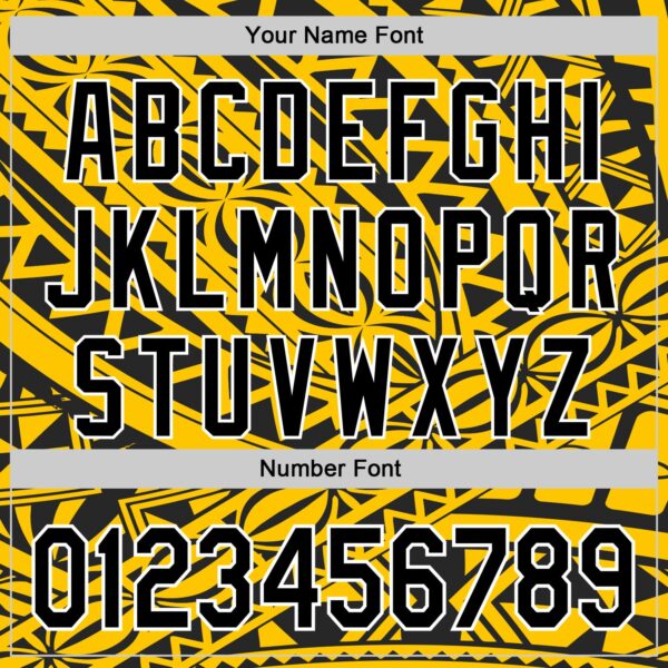 Custom Yellow Black-White 3D Polynesian Style Islander Authentic Baseball Jersey