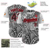 Custom Black White-Fire Red 3D Polynesian Style Islander Authentic Baseball Jersey