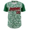 Custom White Black Kelly Green-Fire Red 3D Polynesian Style Islander Authentic Baseball Jersey