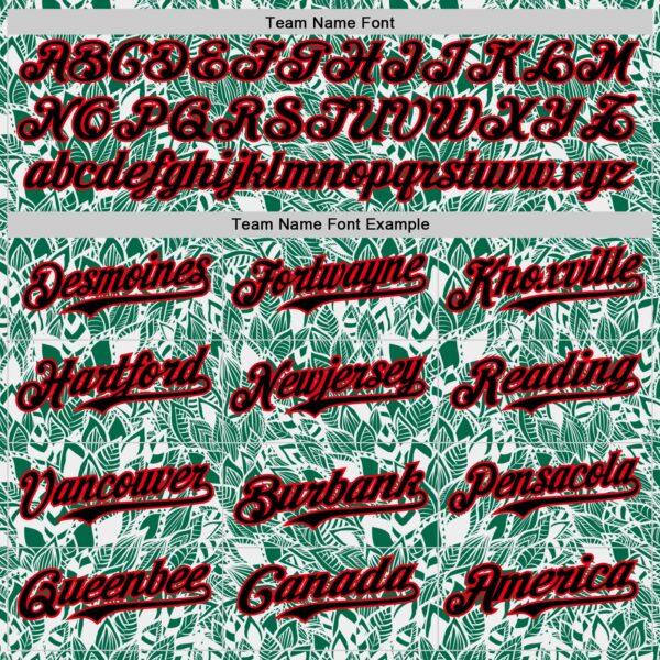 Custom White Black Kelly Green-Fire Red 3D Polynesian Style Islander Authentic Baseball Jersey