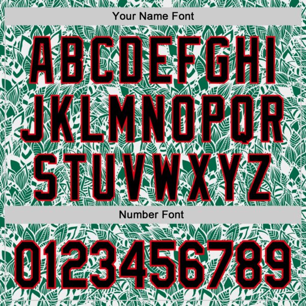 Custom White Black Kelly Green-Fire Red 3D Polynesian Style Islander Authentic Baseball Jersey