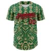 Custom Kelly Green Black Vegas Gold-Fire Red 3D Polynesian Style Islander Authentic Baseball Jersey
