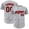 Custom Gray Black White-Fire Red 3D Polynesian Style Palm Leaves Islander Authentic Baseball Jersey